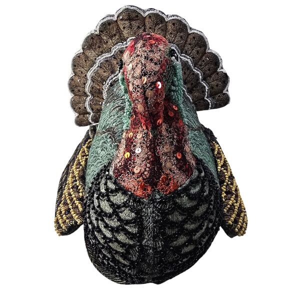 NWT John Derian for Target Beaded Turkey Decorative Pillow - Picture 6 of 13